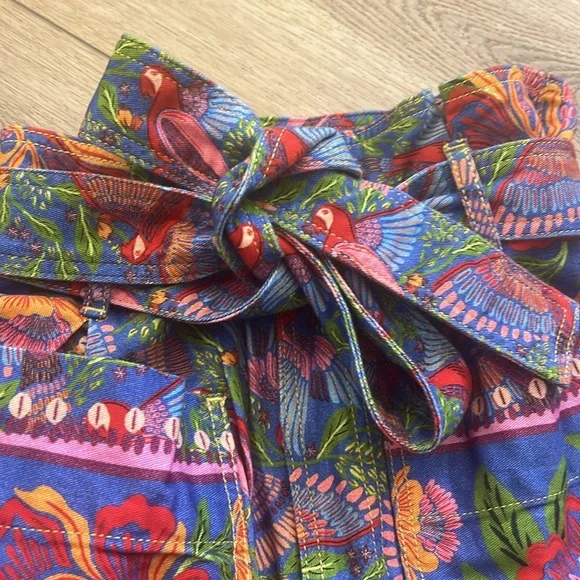 Farm Rio Blue Macaw Flight Pants NWT - Picture 5 of 13